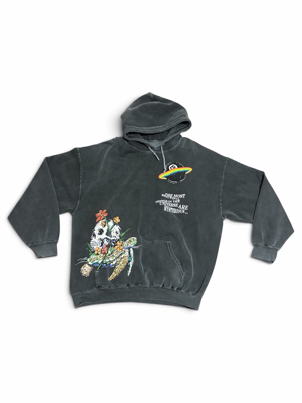 Bitter Sweet Hoodie Large 100% Cotton Embroidered Graphic Sweater Skull Planet L